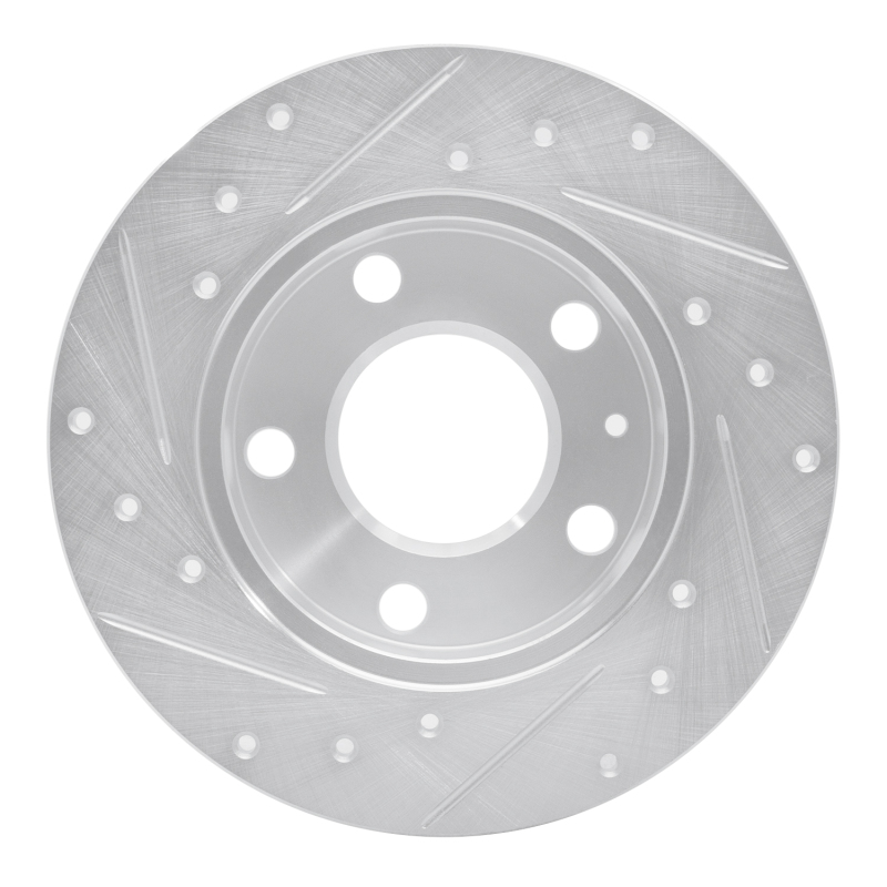 Audi A4 Quattro Brake Rotor (1) - Rear Right - R1 Concepts - Drilled & Slotted - Silver - `02-`06